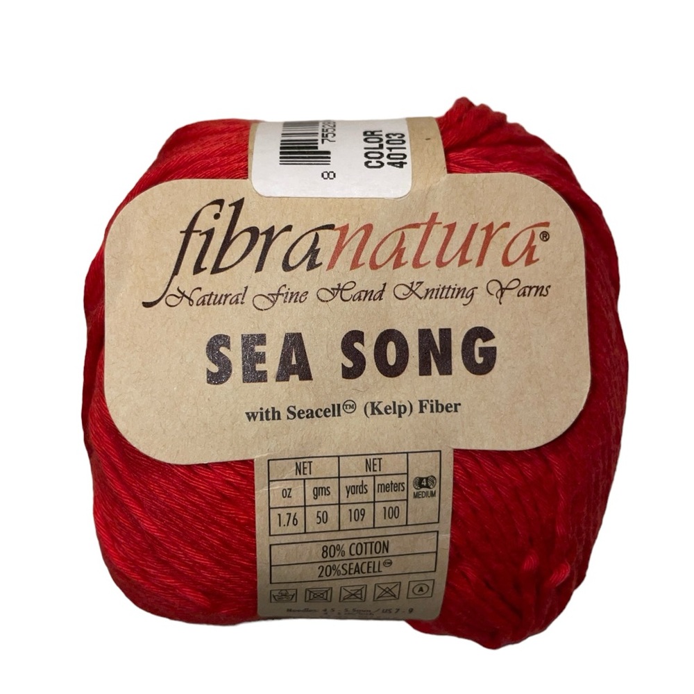 Fibra Natura Sea Song Cotton Seacell Worsted Yarn 40103 Red FibraNatura